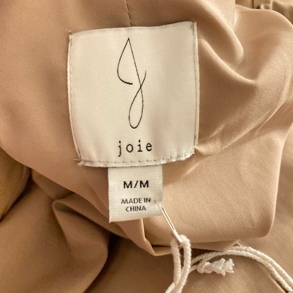 NWT Joie Faux Leather Tan Beige Blazer Coat Jacket - Picture 5 of 8
